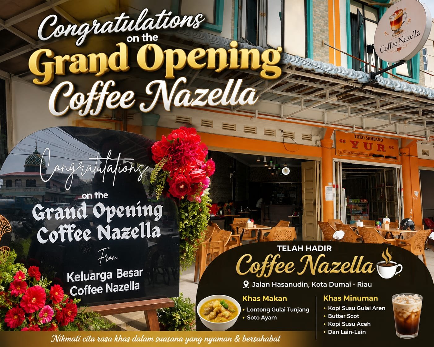 Geliat Usaha Kuliner Dumai Bertambah, Cafe Nazella Hadir dengan Konsep Santai