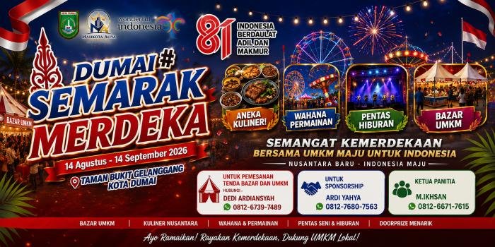 Event Bulan Kemerdekaan, Dumai Hadirkan Kuliner, Hiburan, dan UMKM