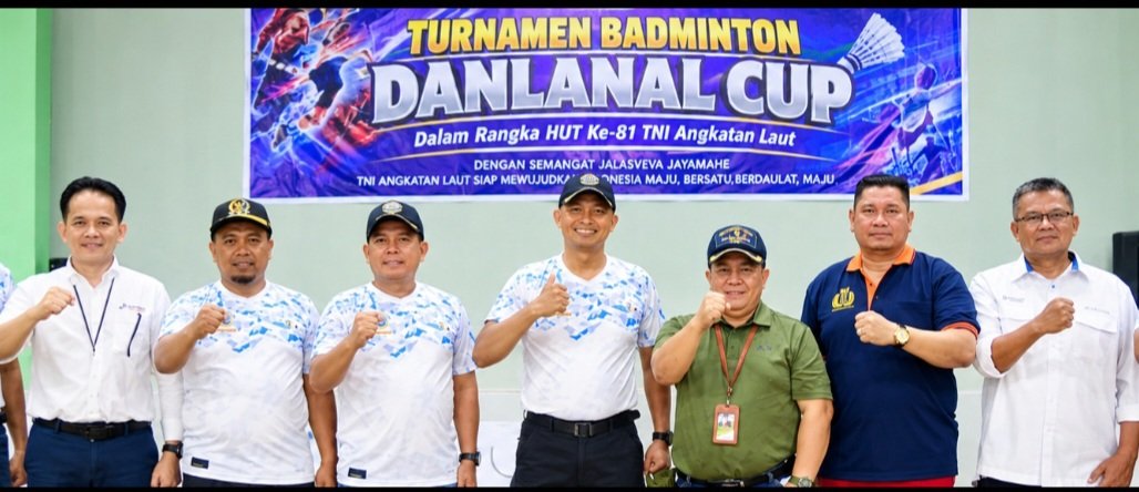 Turnamen Badminton Danlanal Cup Semarakkan HUT ke-81 TNI AL Resmi Dibuka
