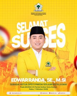 Edwar Randa Terpilih Untuk Pimpin Golkar Dumai Lima Tahun Mendatang